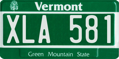 VT license plate XLA581