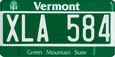 VT license plate XLA584