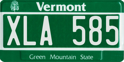 VT license plate XLA585