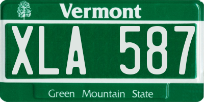 VT license plate XLA587