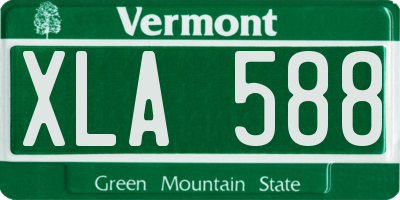 VT license plate XLA588