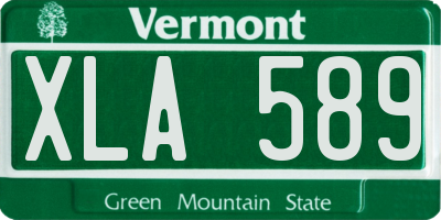 VT license plate XLA589