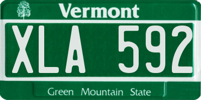 VT license plate XLA592