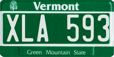 VT license plate XLA593