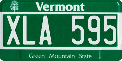 VT license plate XLA595