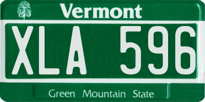 VT license plate XLA596