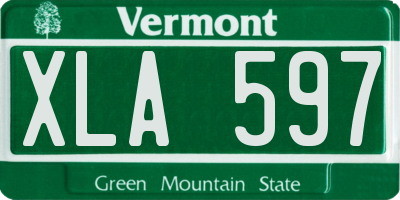 VT license plate XLA597