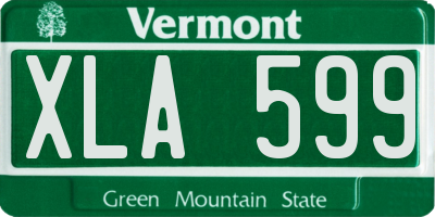 VT license plate XLA599