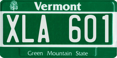 VT license plate XLA601