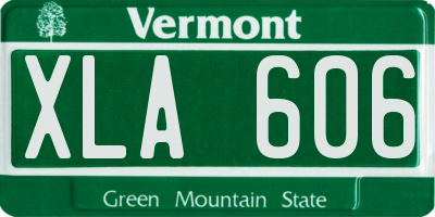 VT license plate XLA606