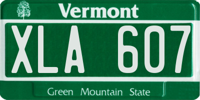 VT license plate XLA607