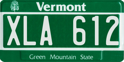 VT license plate XLA612
