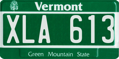 VT license plate XLA613