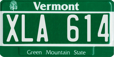 VT license plate XLA614
