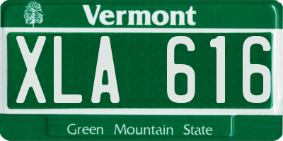 VT license plate XLA616