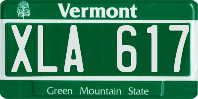 VT license plate XLA617