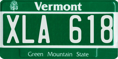 VT license plate XLA618