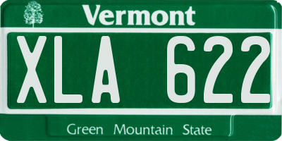 VT license plate XLA622