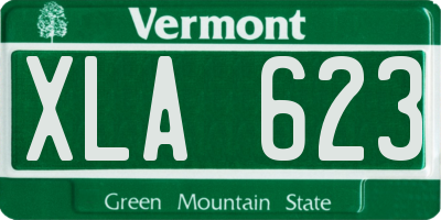 VT license plate XLA623