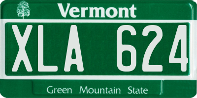 VT license plate XLA624