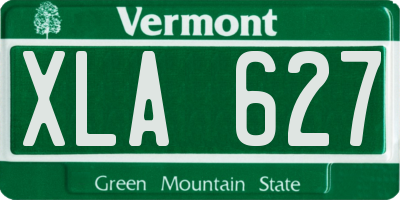 VT license plate XLA627