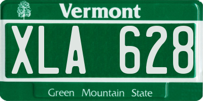 VT license plate XLA628