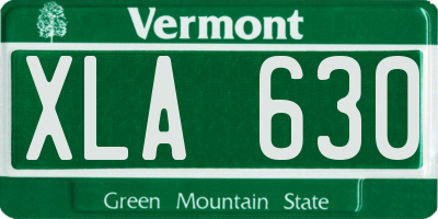 VT license plate XLA630