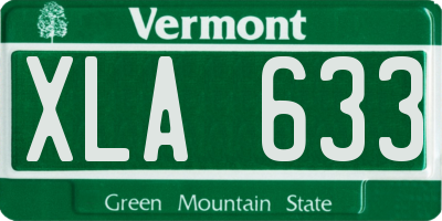 VT license plate XLA633