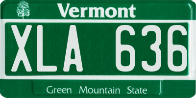 VT license plate XLA636