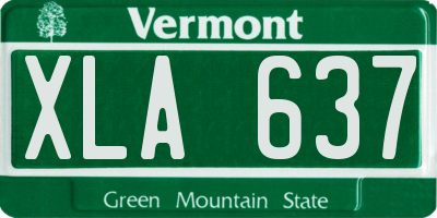 VT license plate XLA637