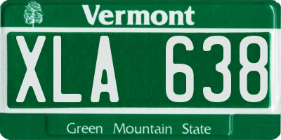 VT license plate XLA638
