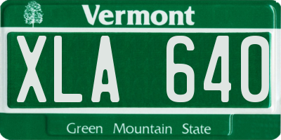 VT license plate XLA640