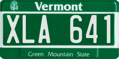 VT license plate XLA641