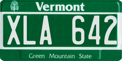 VT license plate XLA642