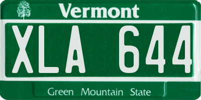 VT license plate XLA644