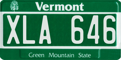VT license plate XLA646