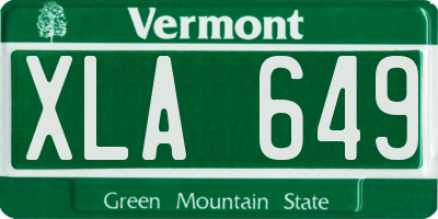 VT license plate XLA649