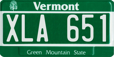 VT license plate XLA651