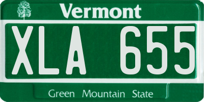 VT license plate XLA655