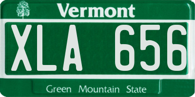 VT license plate XLA656