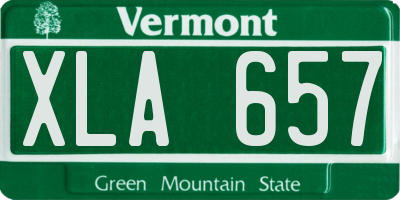 VT license plate XLA657
