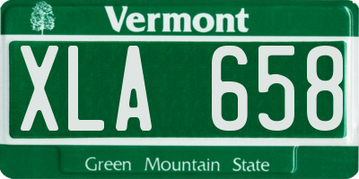 VT license plate XLA658