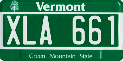VT license plate XLA661