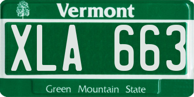 VT license plate XLA663