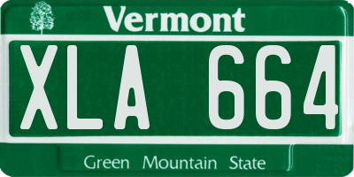VT license plate XLA664
