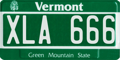 VT license plate XLA666