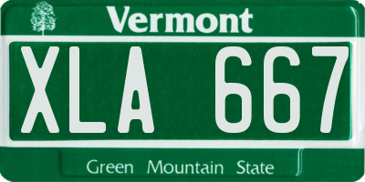 VT license plate XLA667