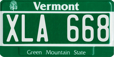 VT license plate XLA668