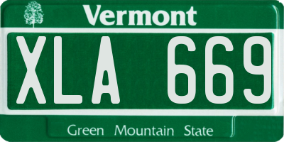 VT license plate XLA669