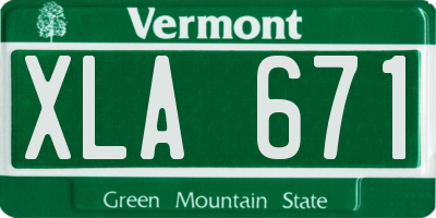 VT license plate XLA671